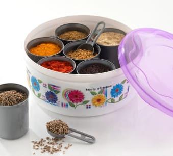 Printed Plastic Spice Box, Feature : Leakage Proof, Non Breakable