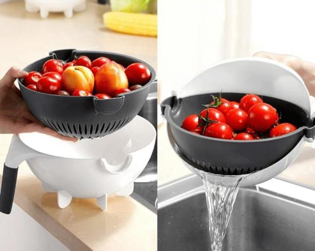 Round Vegetables and Fruit Draining Basket Strainer, for Kitchen, Feature : Easy To Carry, Washable