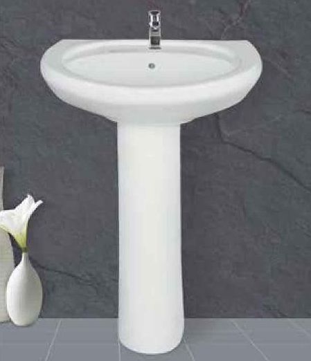 Polished Plain Ceramic Repose Pedestal Wash Basin, Size : 22x16 Inch