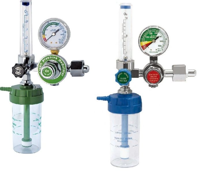 Oxygen Flow Meter with Humidifier Bottle, Packaging Type Carton Box