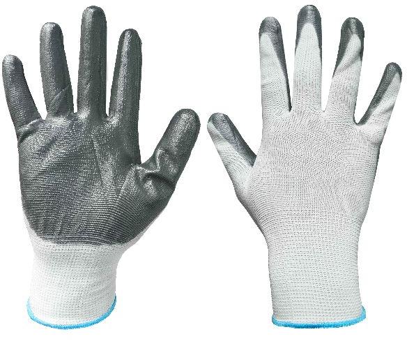 Grey coated nitrile gloves, Size : free size