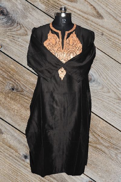 Black Tilla Embroidery Kashmiri Kurti, Feature : Comfortable