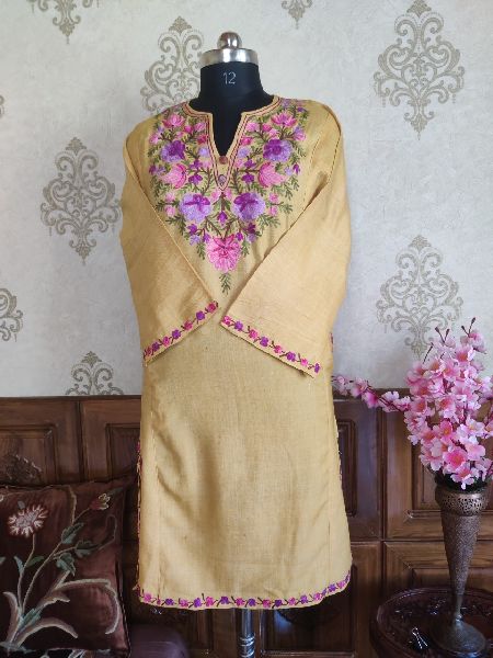 Floral Embroidered Kashmiri Pheran, Size : Free Size