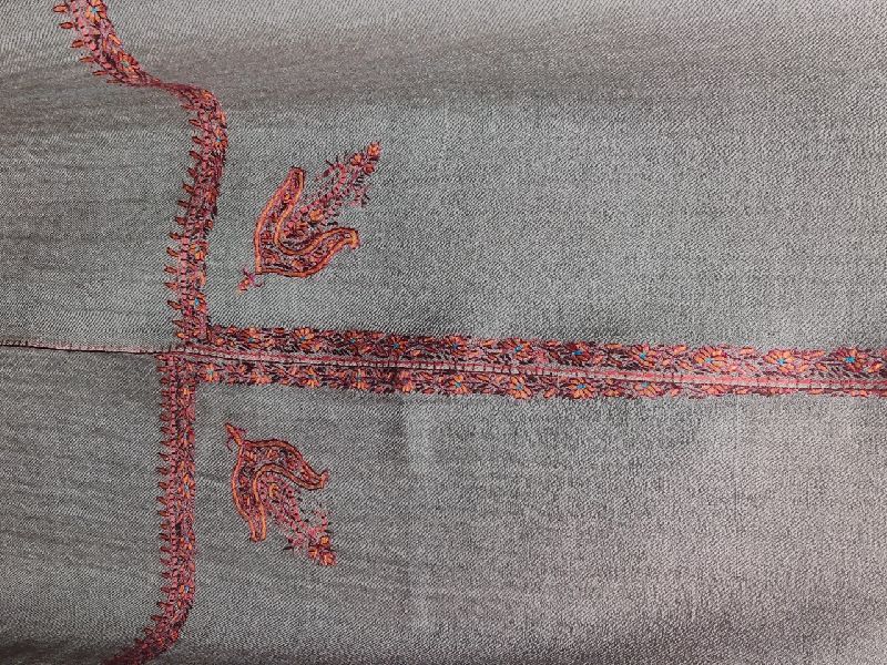 Grey Sozni Hand Embroidered Kashmiri Shawl