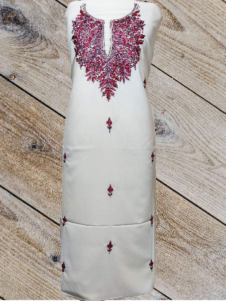 White Embroidered Kashmiri Summer Suit
