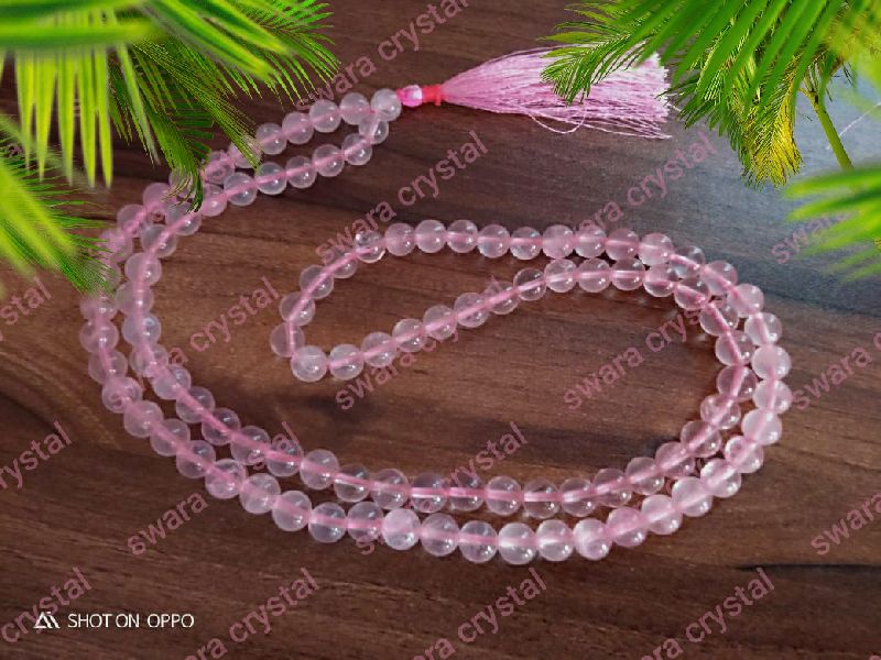 200gm Polished Plain Rose Quartz Beads Mala, Packaging Type : Velvet Box