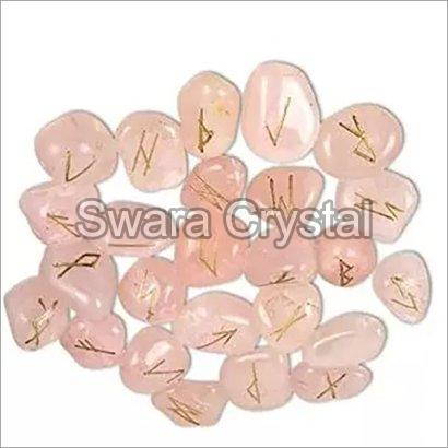 Rose Quartz crystal Rune Set