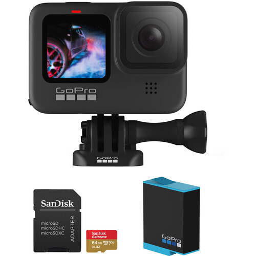 GoPro HERO 9 Action Camera with Extra Battery &amp;amp; 64GB Memory Card