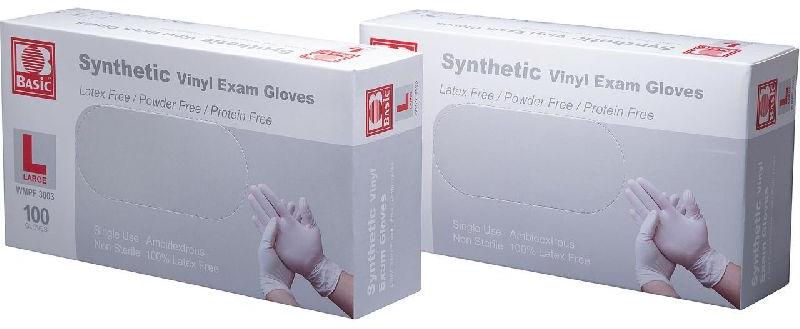 Basic Brand Synthetic Vinyl Exam Gloves 100pcs per Box