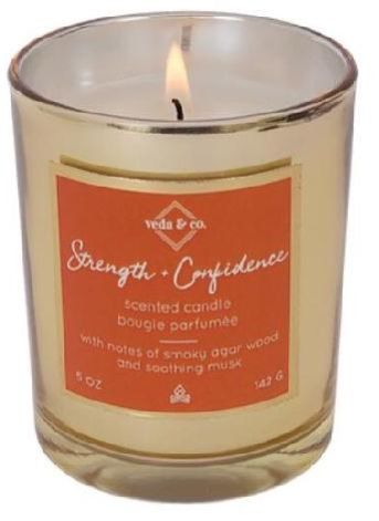 Strength and Confidence Gilded Glass Candle