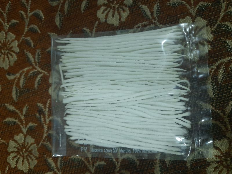 Cotton long wicks (white), Size : Natural, 3 Inches