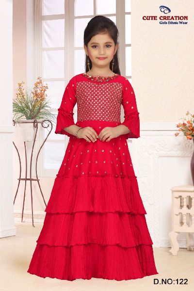 Silk Fancy dress kids gown, Feature : Easily Washable