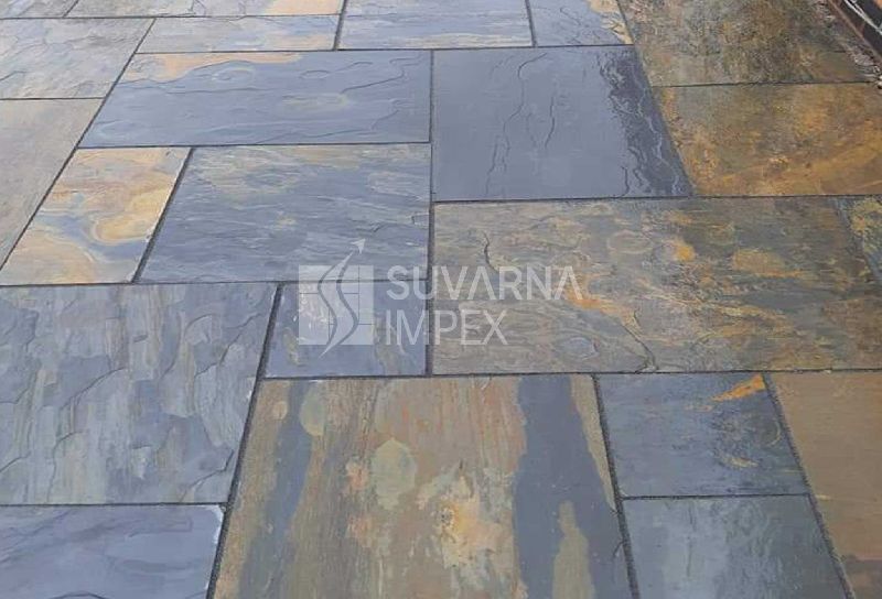 Rustic Gold Slate Stone Pavers, Size : 40 mm, 25 mm, 80 mm, 60 mm