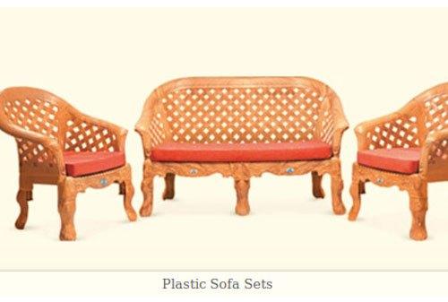 Plastic Sofa Set, Color : Brown