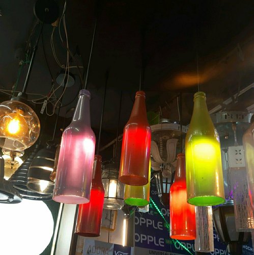 Glass Hanging Bottle Lamp