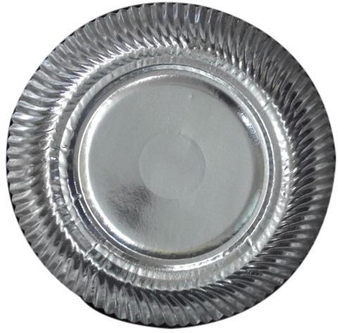 Round Silver Foil Paper Plate, for Event, Nasta, Party, Snacks, Size : Multisizes