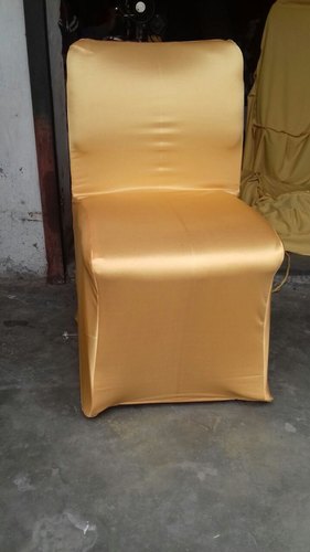  Plain Satin Chair Covers, Color : Golden