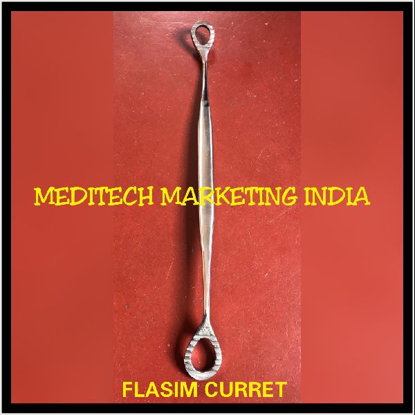 Polished Stainless Steel Flasim Curette, for Hospital, Size : 10inch