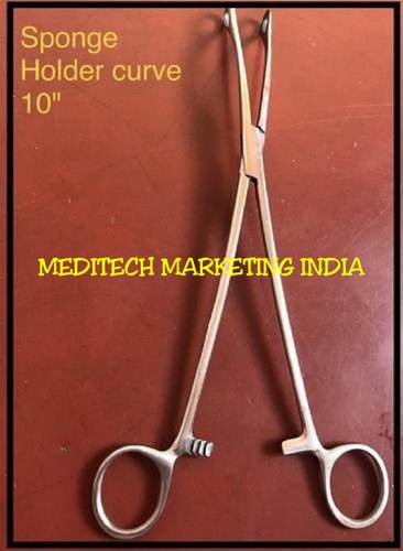 Non Polished Stainless Steel Sponge Holder Curve, for Clinical, Hospital, Size : 10inch, 6inch, 8inch