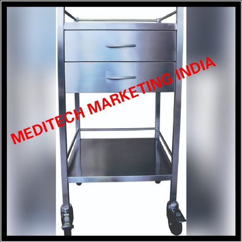 Rectangular SS Medicine Table 2 Drawer, for Medical Purpose, Operating Type : Manual