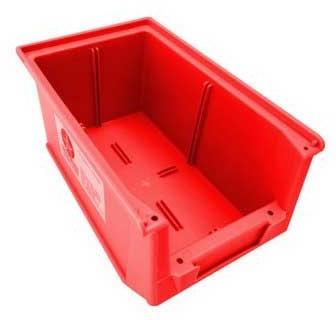 Red Plastic Storage Bin