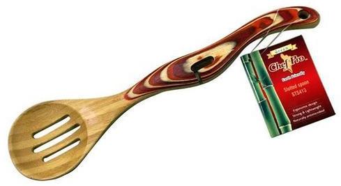 Green Bamboo Slotted Spoon, Size : 12