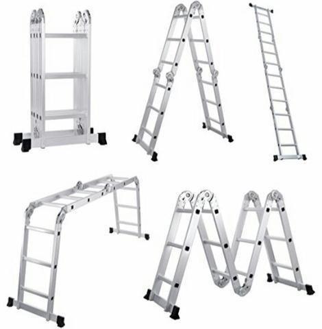 SKL Aluminum Multi Purpose Ladder, Color : Silver