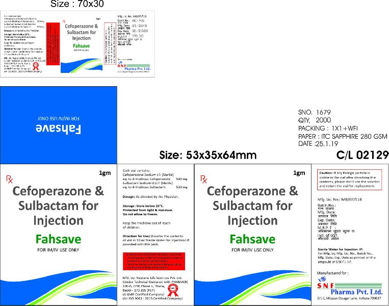 SNF Pharma Fahsave Injection, Form : Vial