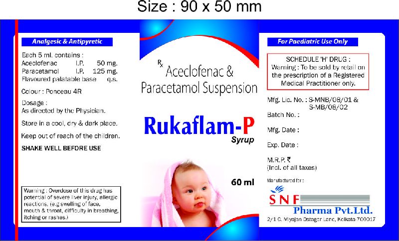 SNF Pharma Rukaflam-P Syrup, Form : Liquid