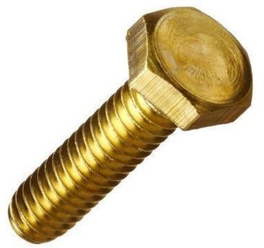 KSI Hexagonal Polished Brass Hex Bolts, for Hardware Fittings, Size : M6