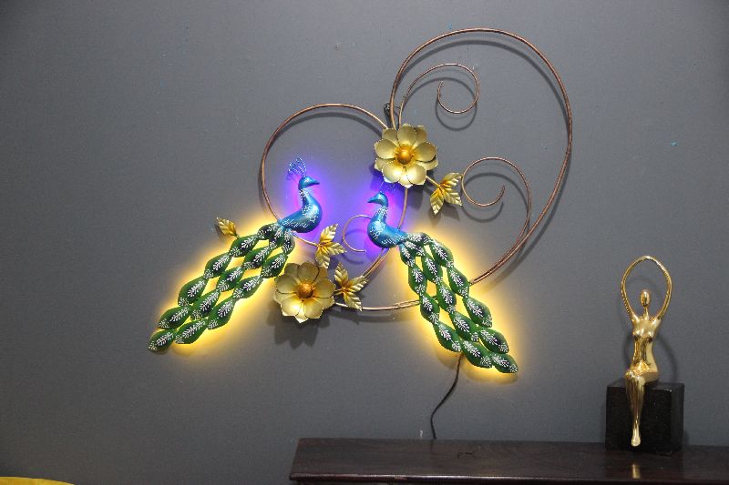 Double Peacock LED Wall Decor, for Home, Hotels, Office, Feature : Easy To Clean, Eye Catching Appearance