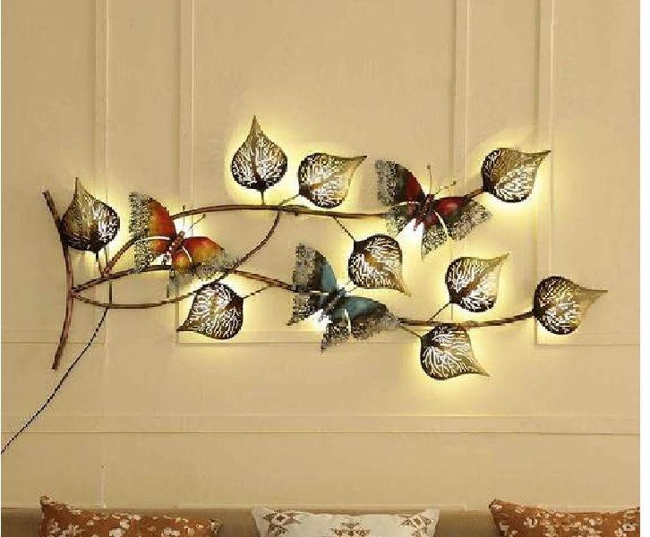 Metal Butterfly On Leaf Wall Art, Feature : Fine Finishing, High Quality