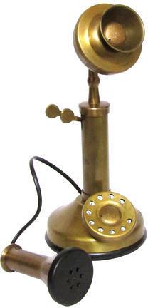Polished Iron Antique Brass Telephone, for Decoration Use, Color : Brown