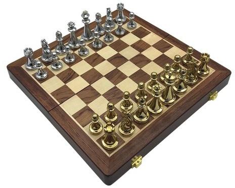 Sheesham Wood & Brass Chess Board