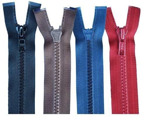 Polished Metal Vislon Zipper, Color : Black, White, Yellow, Red, Blue