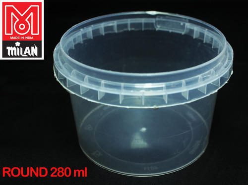Milan Round Clear Plastic Containers, Color : Transparent