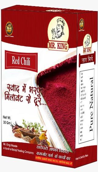 Blended Organic red chilli powder, for Cooking, Packaging Type : Paper Box