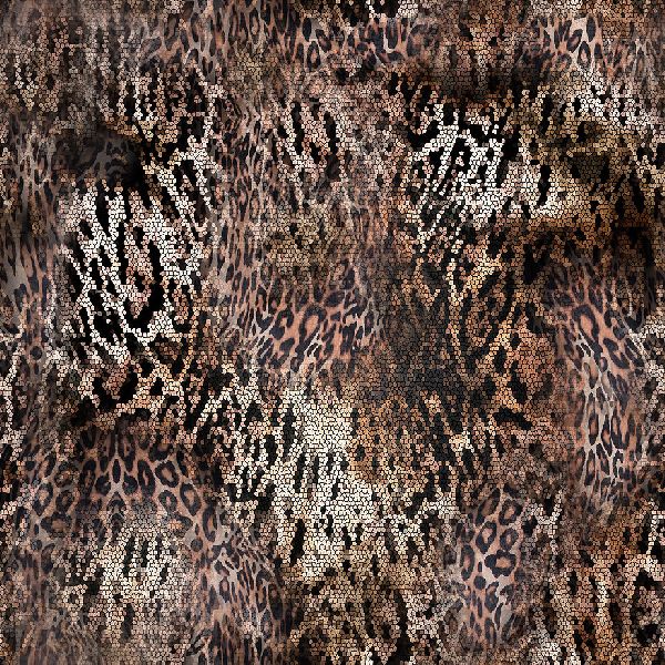 Brown Terrestrial Animal Printed Fabric