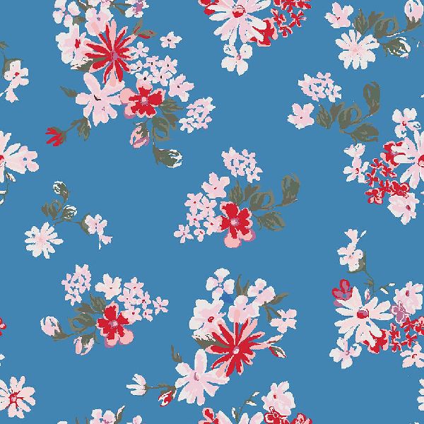 Flower Freisa Printed Fabric, for Garments, Packaging Type : Plastic Bag