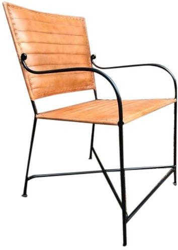 Powder Coated Leather Iron Restaurant Chair