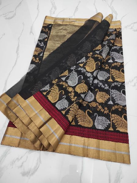 Unstitched Chanderi Saree, for Easy Wash, Anti-Wrinkle, Occasion : Casual Wear