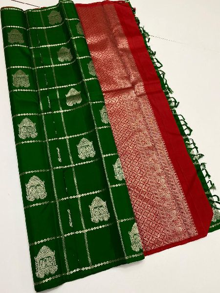 Silk kanchipuram saree, for Easy Wash, Anti-Wrinkle, Occasion : Festival Wear
