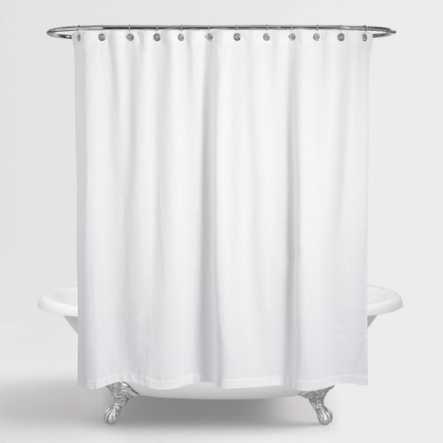 Polyester Shower Curtain, Color : White