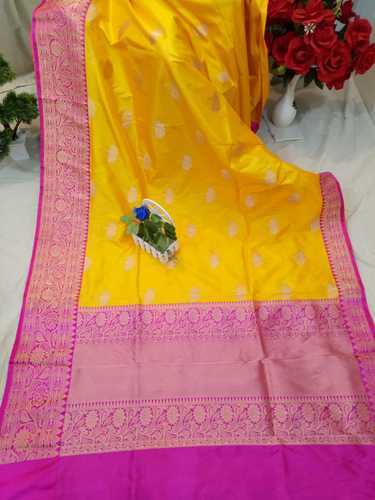 Unstitched Printed Katan Silk Saree, Packaging Type : Packet, Poly Bag