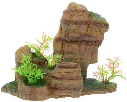 Resin Aquarium Decorative Rocks, Color : Brown