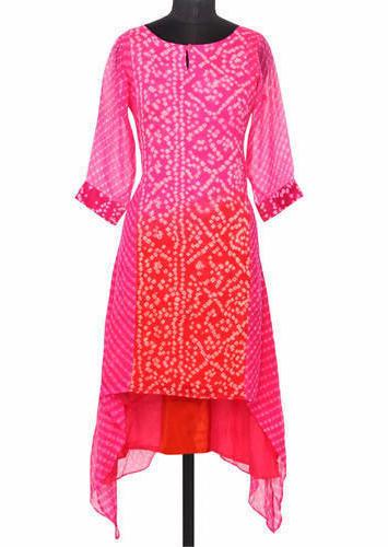 Printed Georgette Bandhej Kurti, Feature : Comfortable, Dry Cleaning, Easily Washable