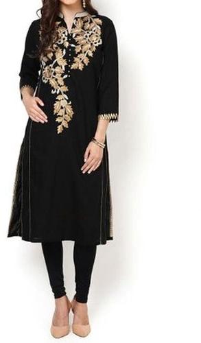 Printed embroidered kurti, Occasion : Party Wear, Festive Wear, Ethnic Wear