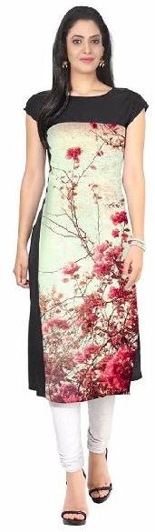 Straight Floral Print Kurti, Occasion : Formal Wear, Casual Wear