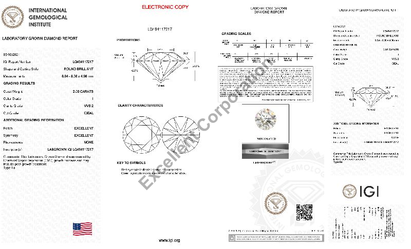 Round Brilliant Cut CVD 2ct Diamond I at best price USD 1430 - USD 1435 ...