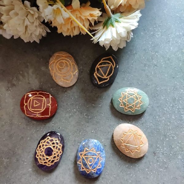 Oval Seven Chakra Stones, Color : Multi Color